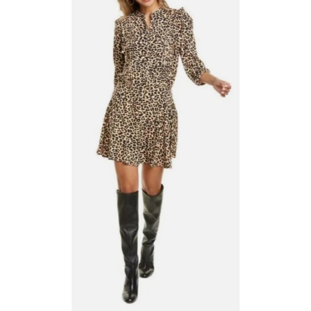 Nwt Zadig & Voltaire Remo Leo Leopard Print Mini Dress Size Xs $448 [Jb]